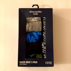 New Abercrombie Kids Boys Boxer Brief 5 pack, size 11/12